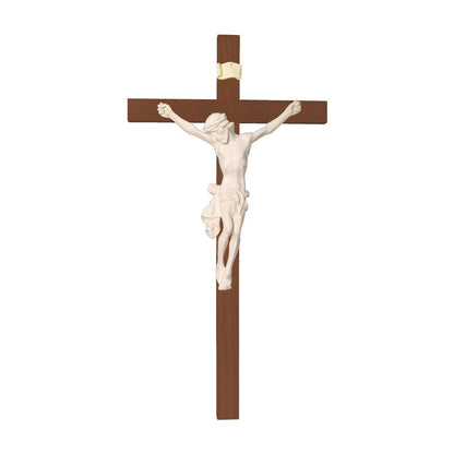 Sculpture Suffering Christ Crucifix in Maple and Lime Wood Val Gardena