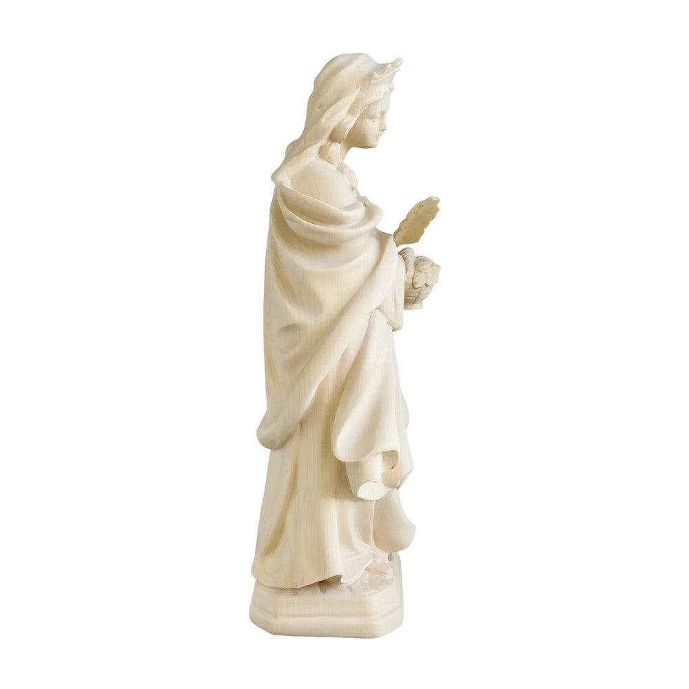 Saint Dorothy, Hand-Painted Wooden Statue, Val Gardena Craftsmanship