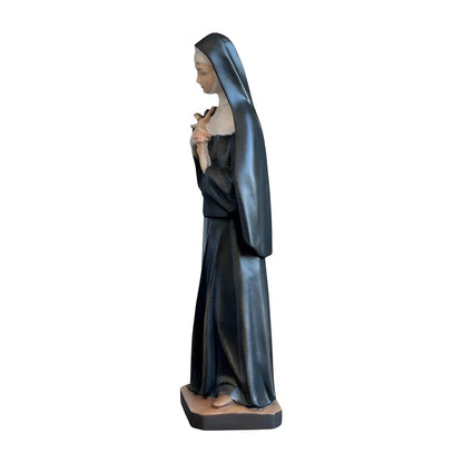 Hand-Carved Wooden Statue of Saint Rita of Cascia from Val Gardena