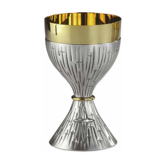 6 1/2" High All Over Cross Brass Chalice