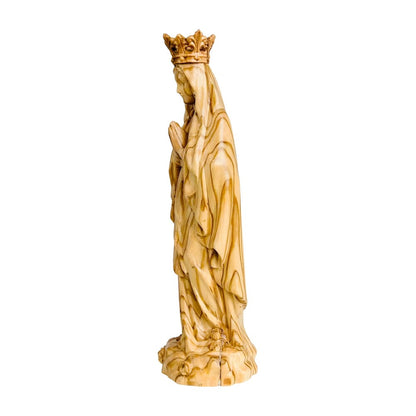 Statue Our Lady of Lourdes Immaculate Conception in Val Gardena Wood with Crown