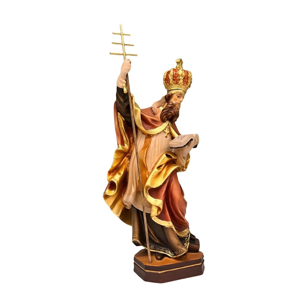 Statue of Saint Celestine V, Pope and Hermit | Sacred Sculpture in Val Gardena Wood