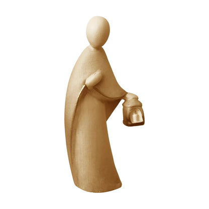 Saint Joseph Sculpture with Lantern - Maple Wood