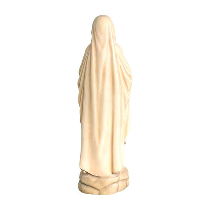 Hand-carved Lourdes Madonna statue in maple and linden wood