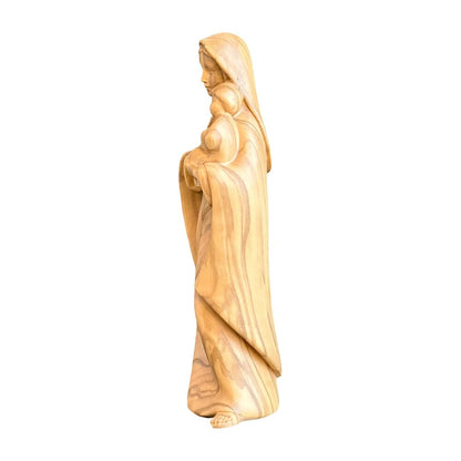 Modern Madonna and Child Sculpture in Maple and Lime wood Val Gardena