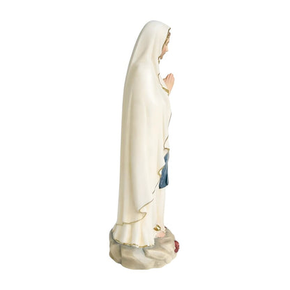Hand-Carved Wooden Statue of Our Lady of Lourdes in Val Gardena