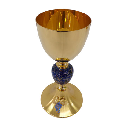 7 7/8" High Chalice with Enamel Knot & Grapes