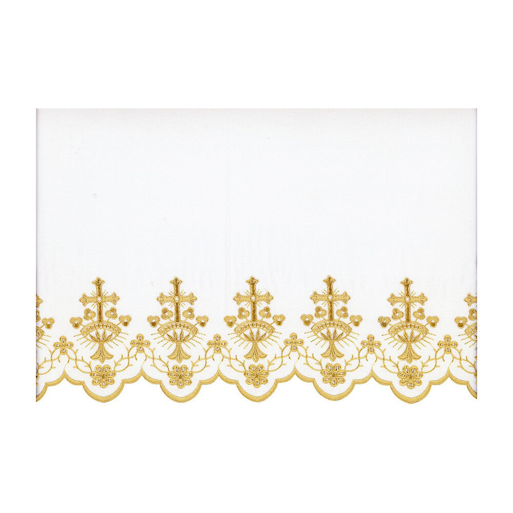Gold Or White Silk Embroidered Altar Cloth - Design BV7007
