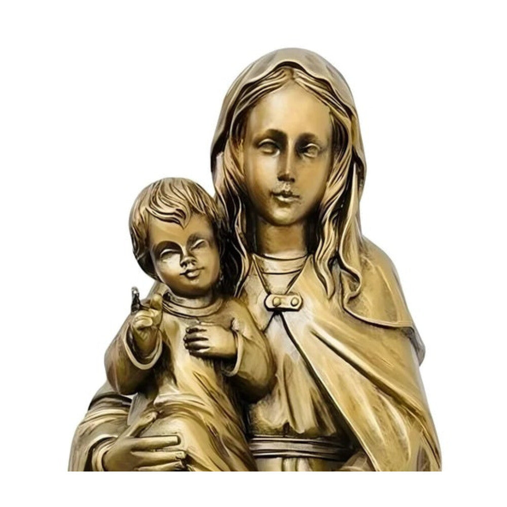 Statue Madonna with the Child Jesus in Artistic Fiber for Val Gardena