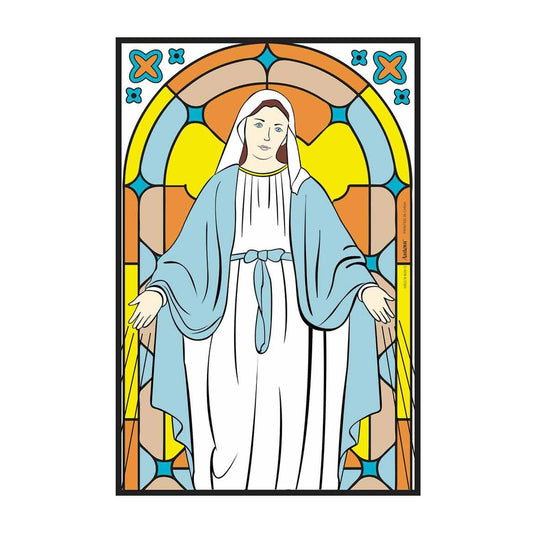 Mary Stained Glassed Window Colouring Poster