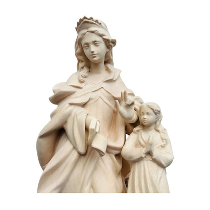 Polychrome Wood Statue of Saint Anne with Baby Mary