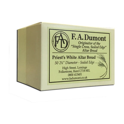 2 3/4" Priest's Altar Bread — Single Cross Sealed Edge, Box of 50