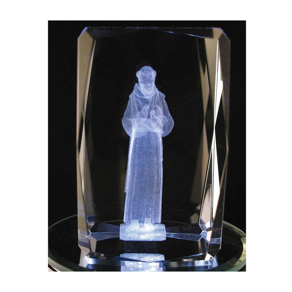 Laser Engraved Crystal St Francis