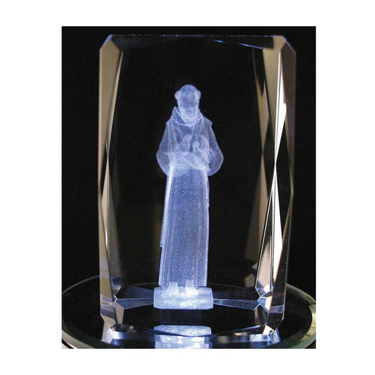 Laser Engraved Crystal St Francis