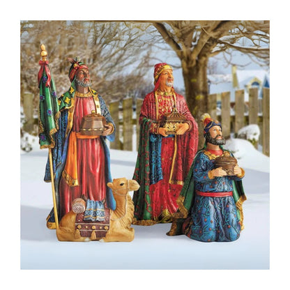 Real Life Outdoor Nativity Three Kings and Sitting Camel