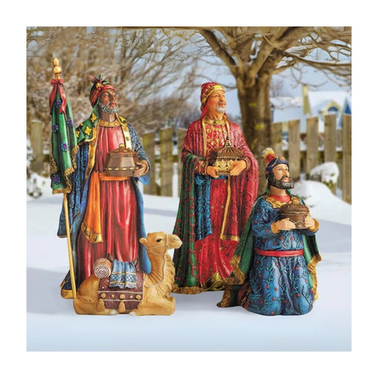 Real Life Outdoor Nativity Three Kings and Sitting Camel