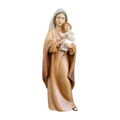 Modern Madonna and Child Sculpture in Maple and Lime wood Val Gardena