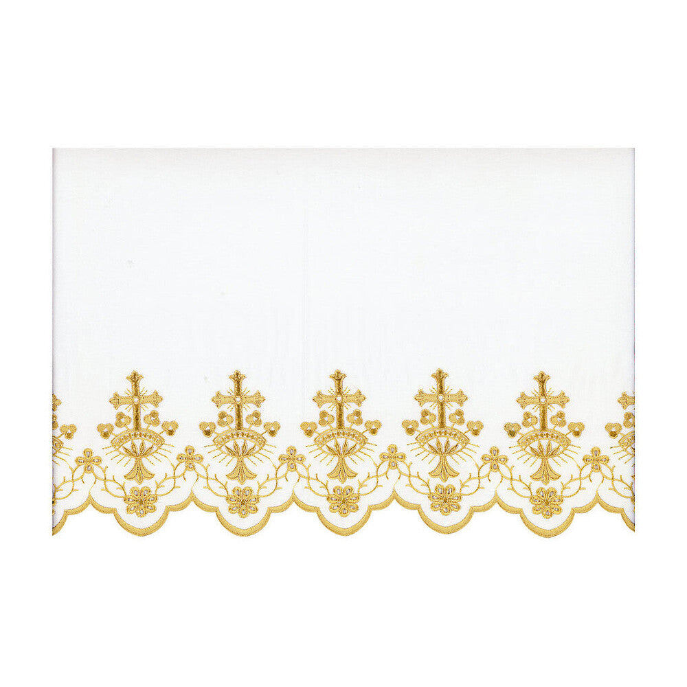 Gold or White Silk Embroidered Altar Cloth - Design BV8007