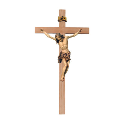 Crucifix Sculpture Christ on the Cross Realistic Hand-Carved in Wood