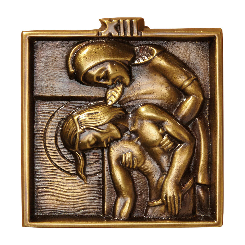 4 3/4" Square Brass Stations of the Cross Set