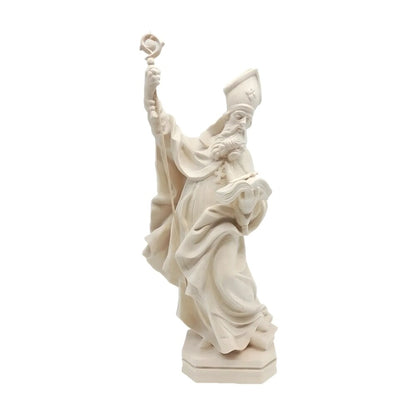Sculpture of Saint Kilian Bishop in Painted Wood from Val Gardena