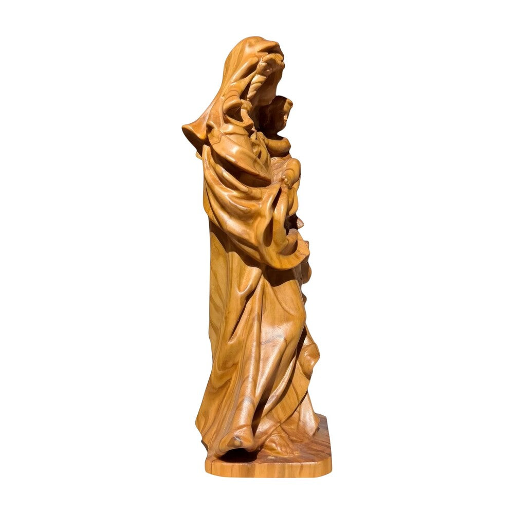 Our Lady of the Heart with Child statue in carved wood from Val Gardena