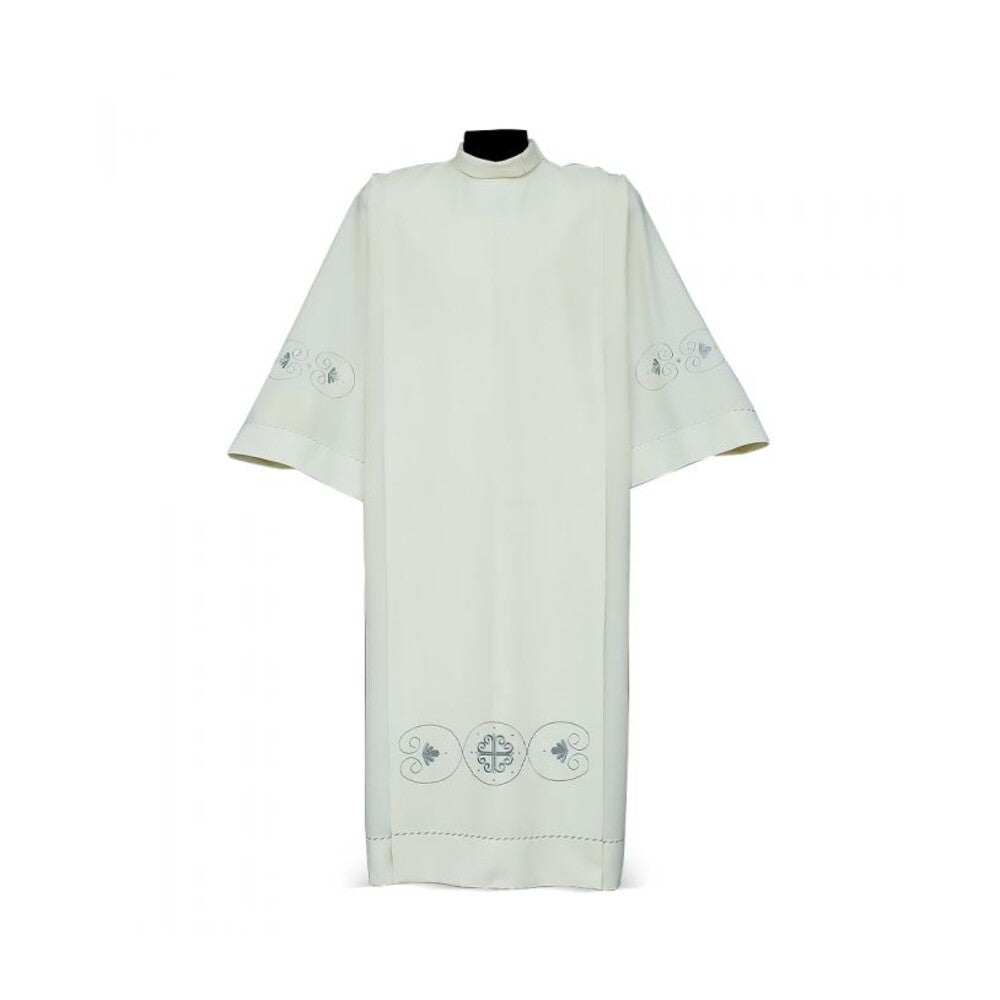 Cotton Blend Baroque-Inspired Embroidered Ivory Alb