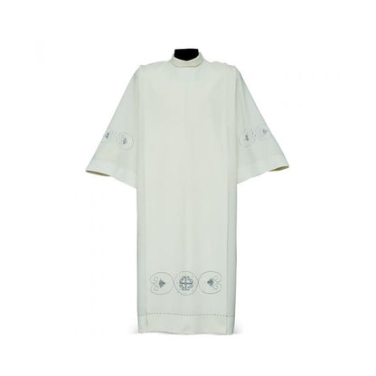 Cotton Blend Baroque-Inspired Embroidered Ivory Alb