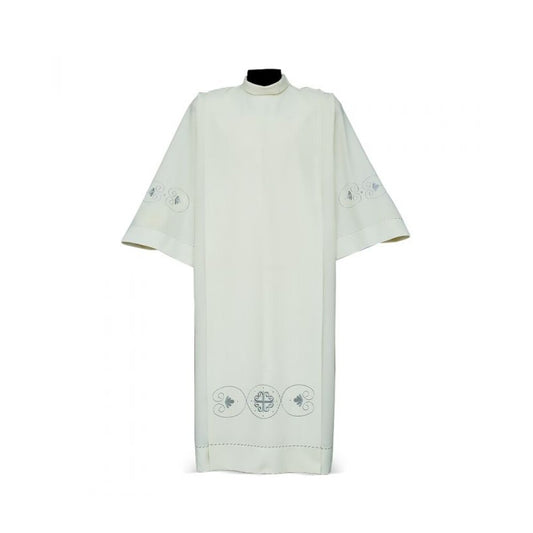 Cotton Blend Baroque-Inspired Embroidered Ivory Alb