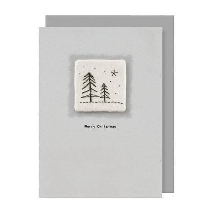 Embroidered Merry Christmas Cards Pack of 2