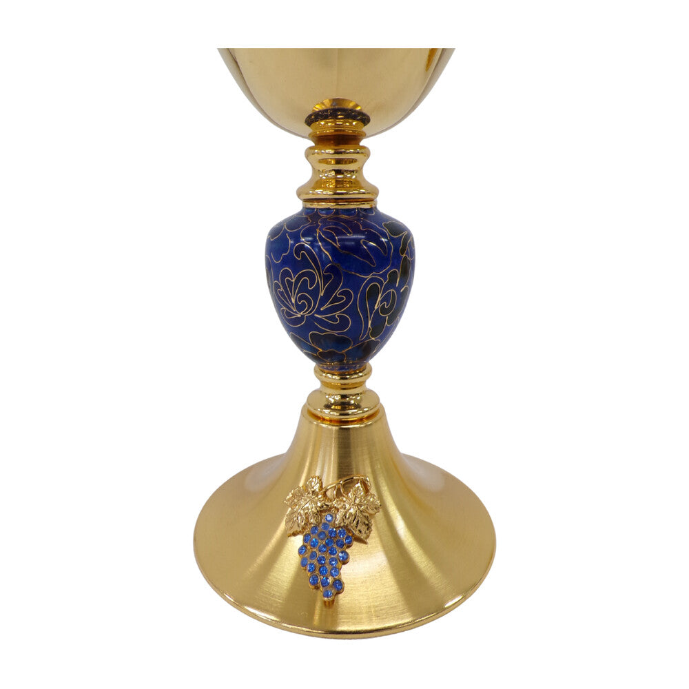 7 7/8" High Chalice with Enamel Knot & Grapes