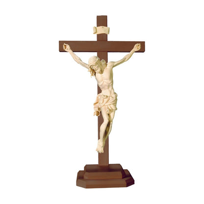 Hand-Carved Wooden Crucifix from Val Gardena