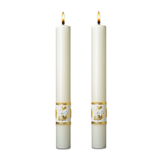 Ornamented Complementing Altar Candles