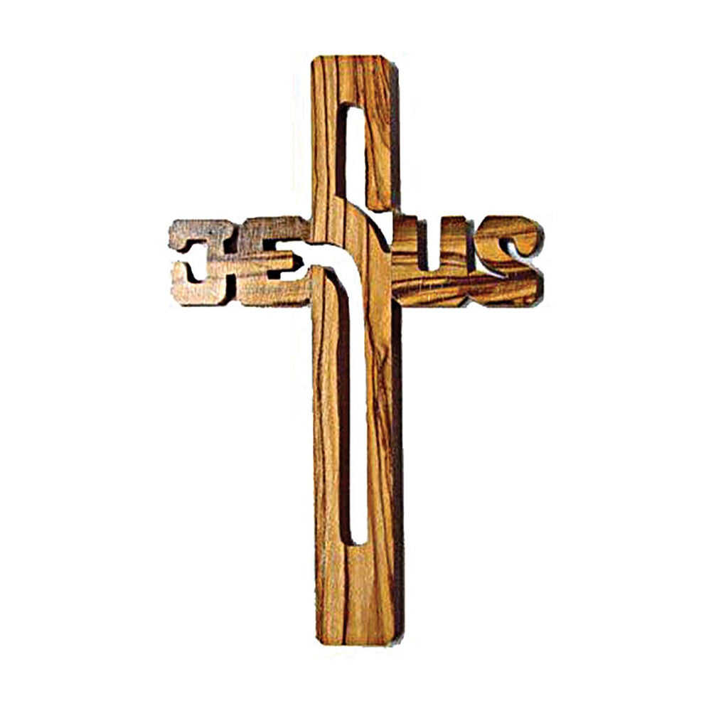 8” Olive Wood Jesus Name Cross