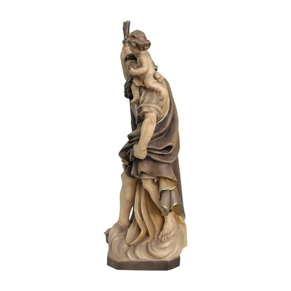 Saint Christopher, Patron Saint of Travelers, Wood Carving from Val Gardena