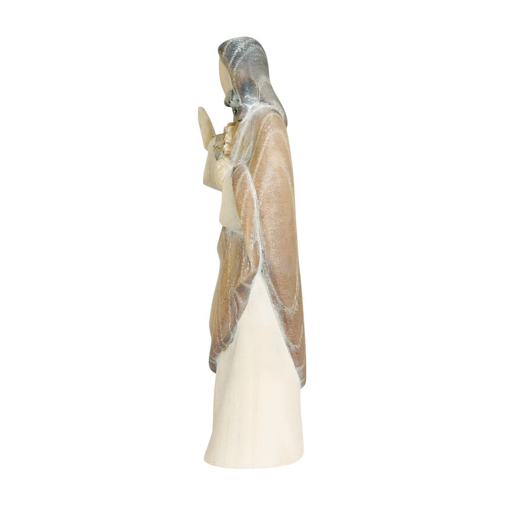 Modern Wooden Sacred Heart of Jesus Sculpture from Val Gardena