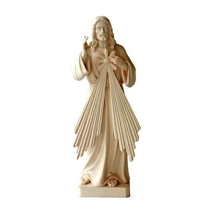 Merciful Jesus in Val Gardena Wood with Rays of Light