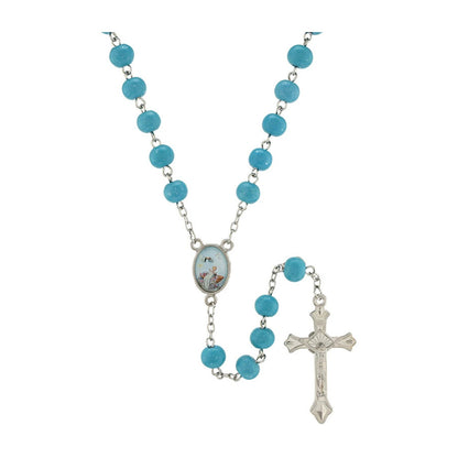 Blue Baptism Rosary with Case