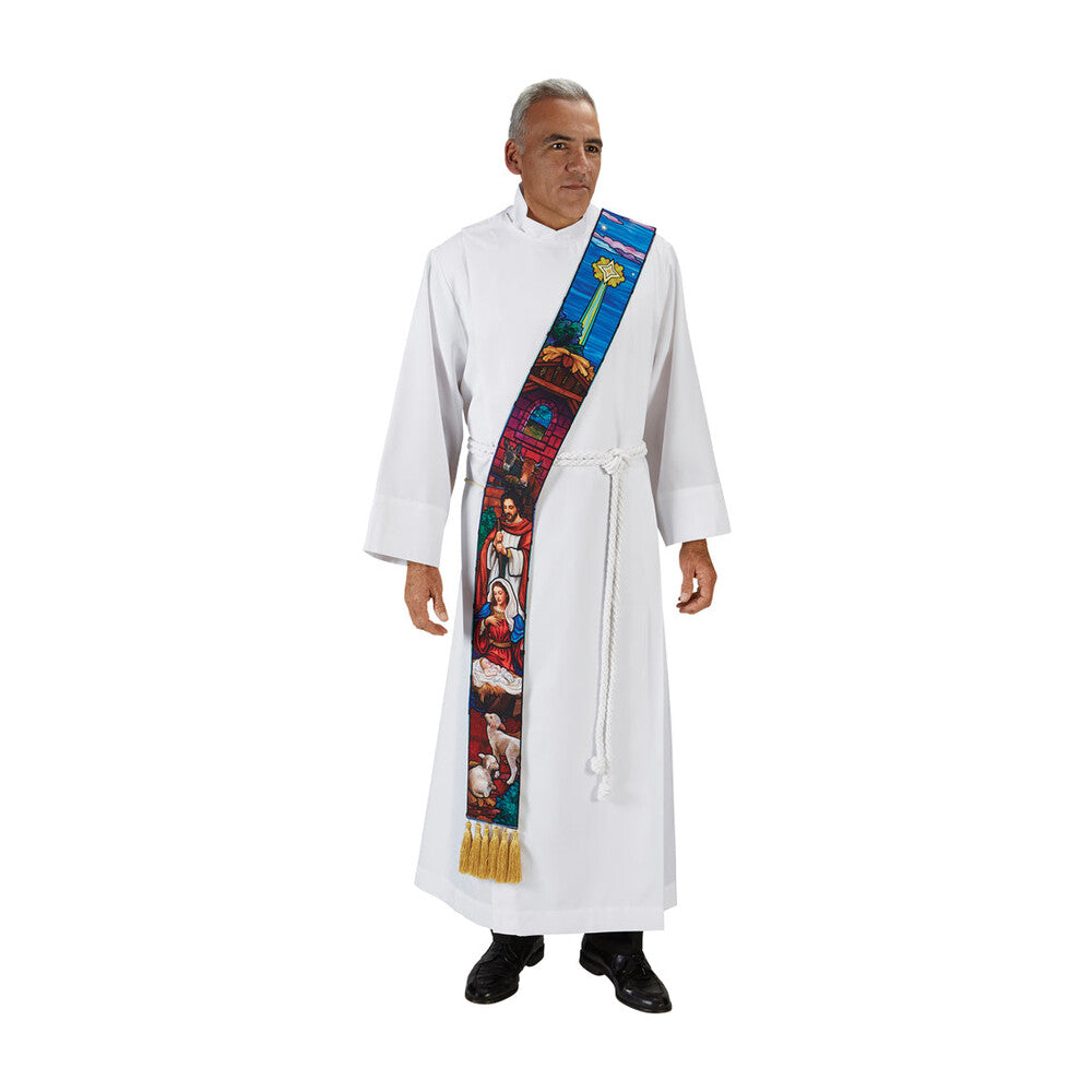 Stained Glass Nativity Deacon Stole