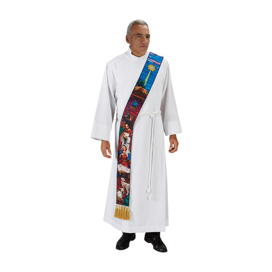 Stained Glass Nativity Deacon Stole