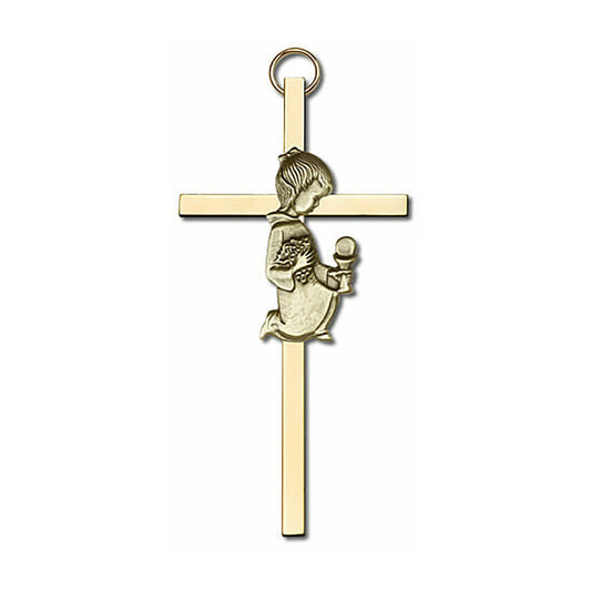 Communion Girl 4" Metal Wall Cross 4420