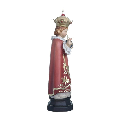 Infant Jesus of Prague Polychrome Hand-Carved Wooden Statue