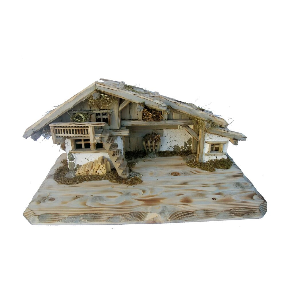 Rustic Wooden Stable "Fermeda" for Nativity Scene
