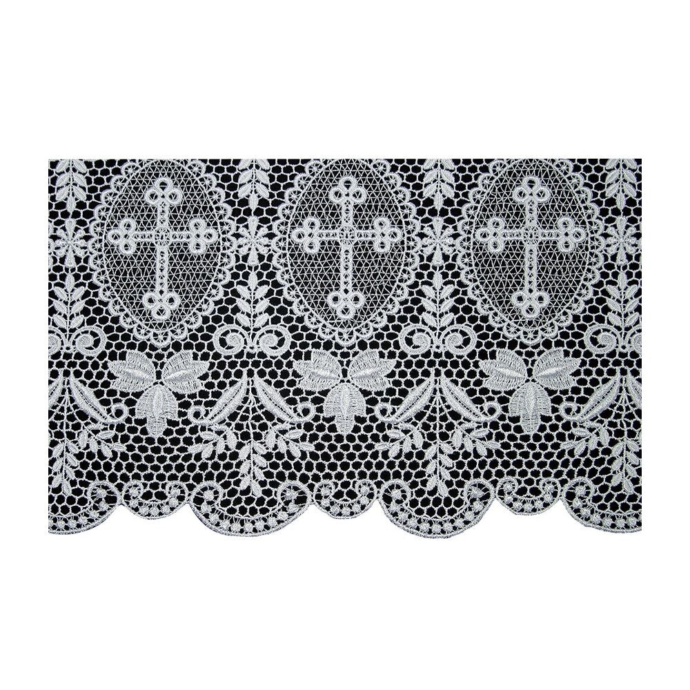 Classic Linen Cotta with Ornate Macramé Cross Lace