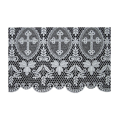 Classic Linen Cotta with Ornate Macramé Cross Lace