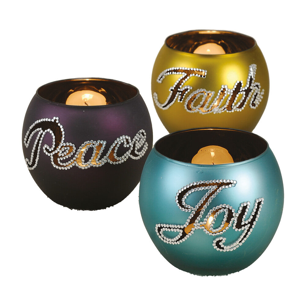 Jewelled Tea Light Ornament 3 Piece Set