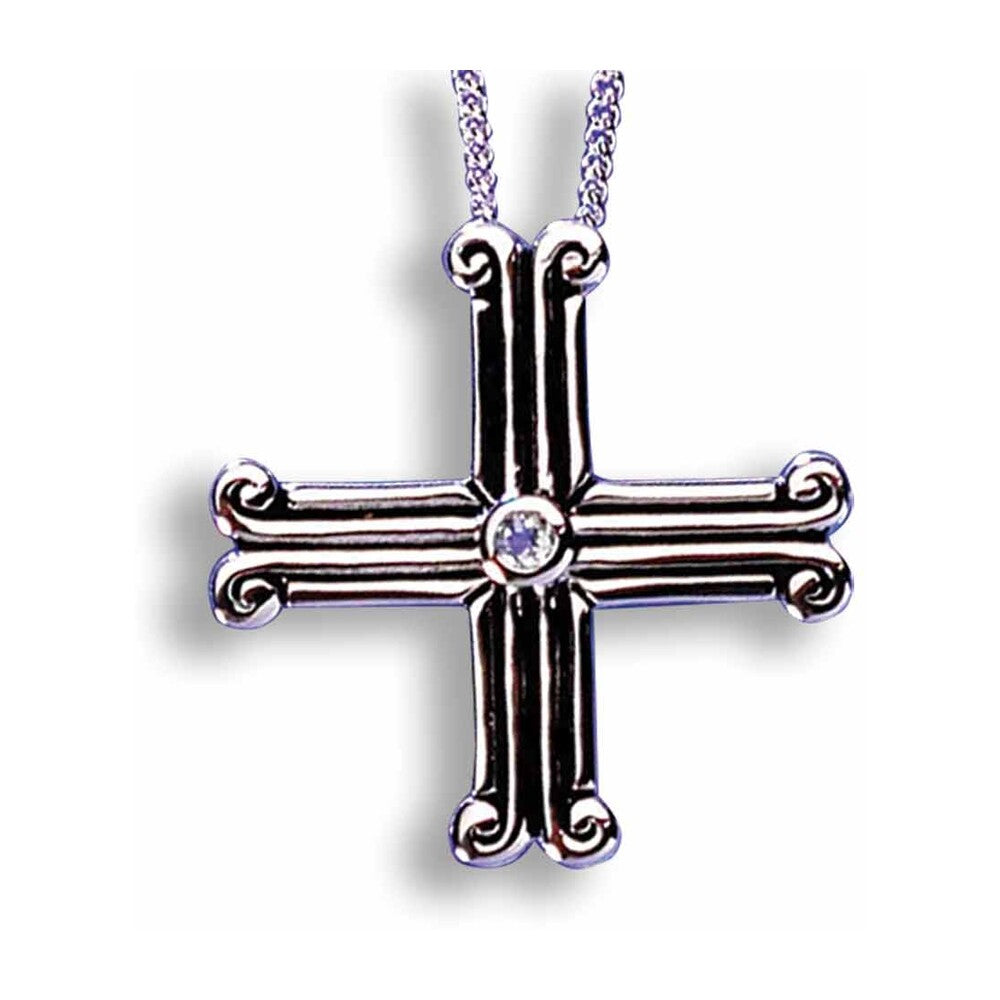 Ephesus Cross with Blue Topaz Necklace