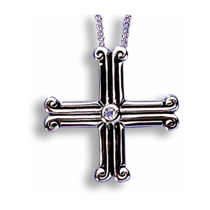 Ephesus Cross with Blue Topaz Necklace