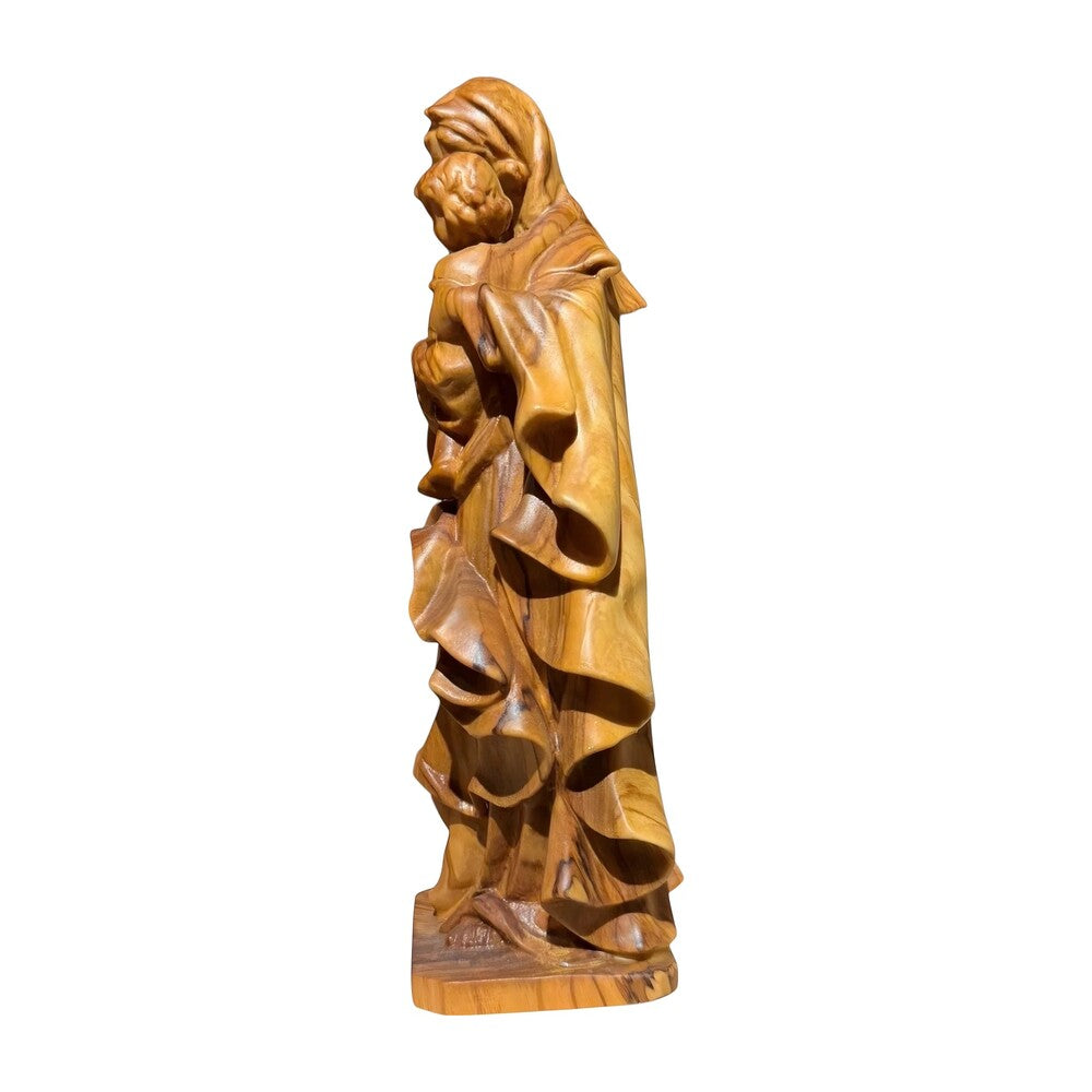 Our Lady of the Heart with Child statue in carved wood from Val Gardena