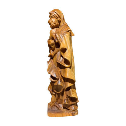Our Lady of the Heart with Child statue in carved wood from Val Gardena